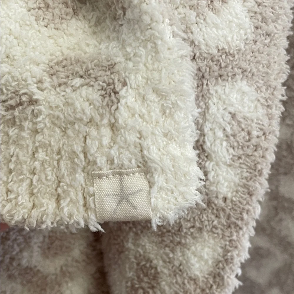 Barefoot Dreams CozyChic Cream and Tan Scarf